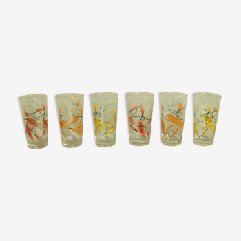 Series of six vintage glasses