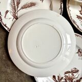 6 assiettes à dessert HB & Cie en terre de fer marron