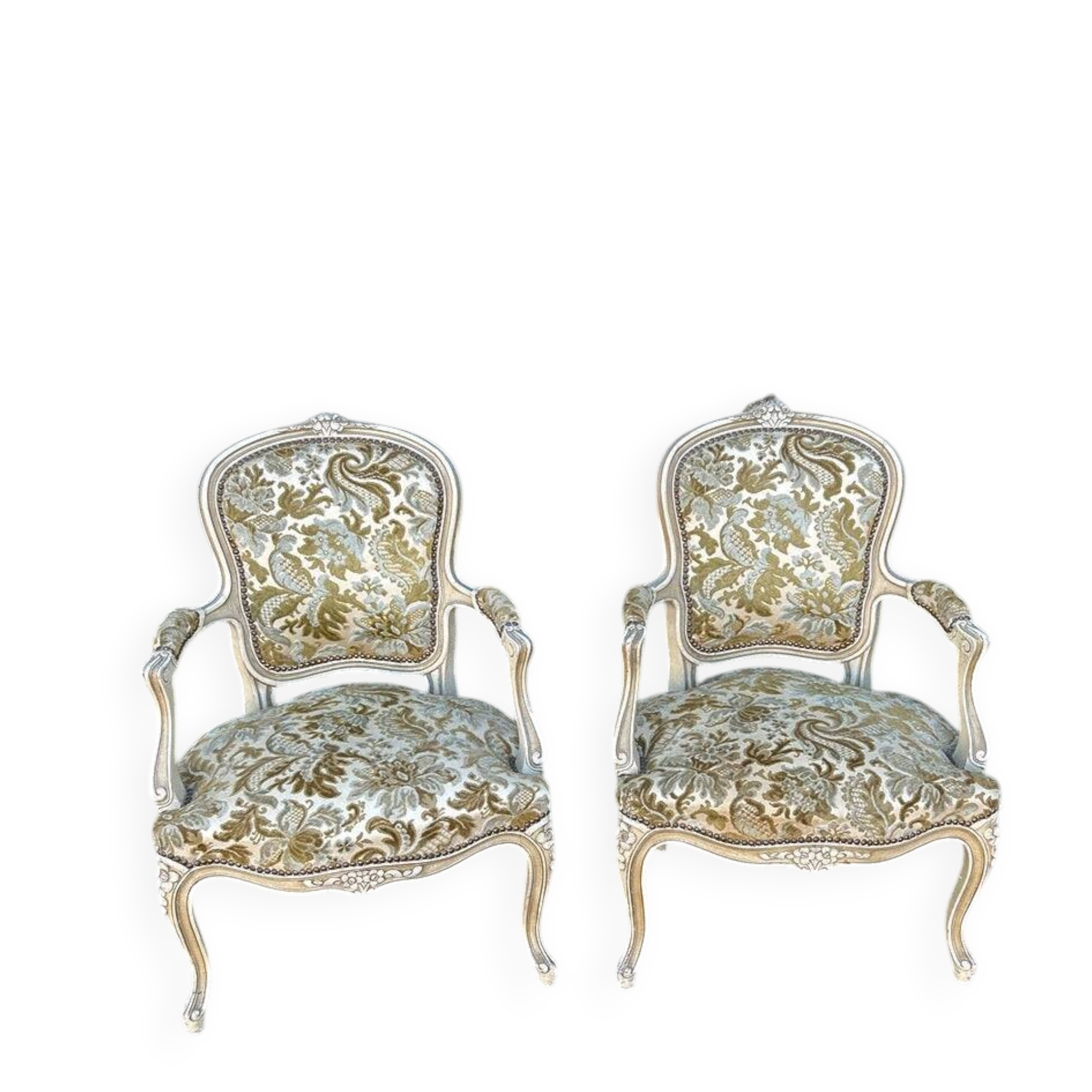 Paire de fauteuils de style Louis XV