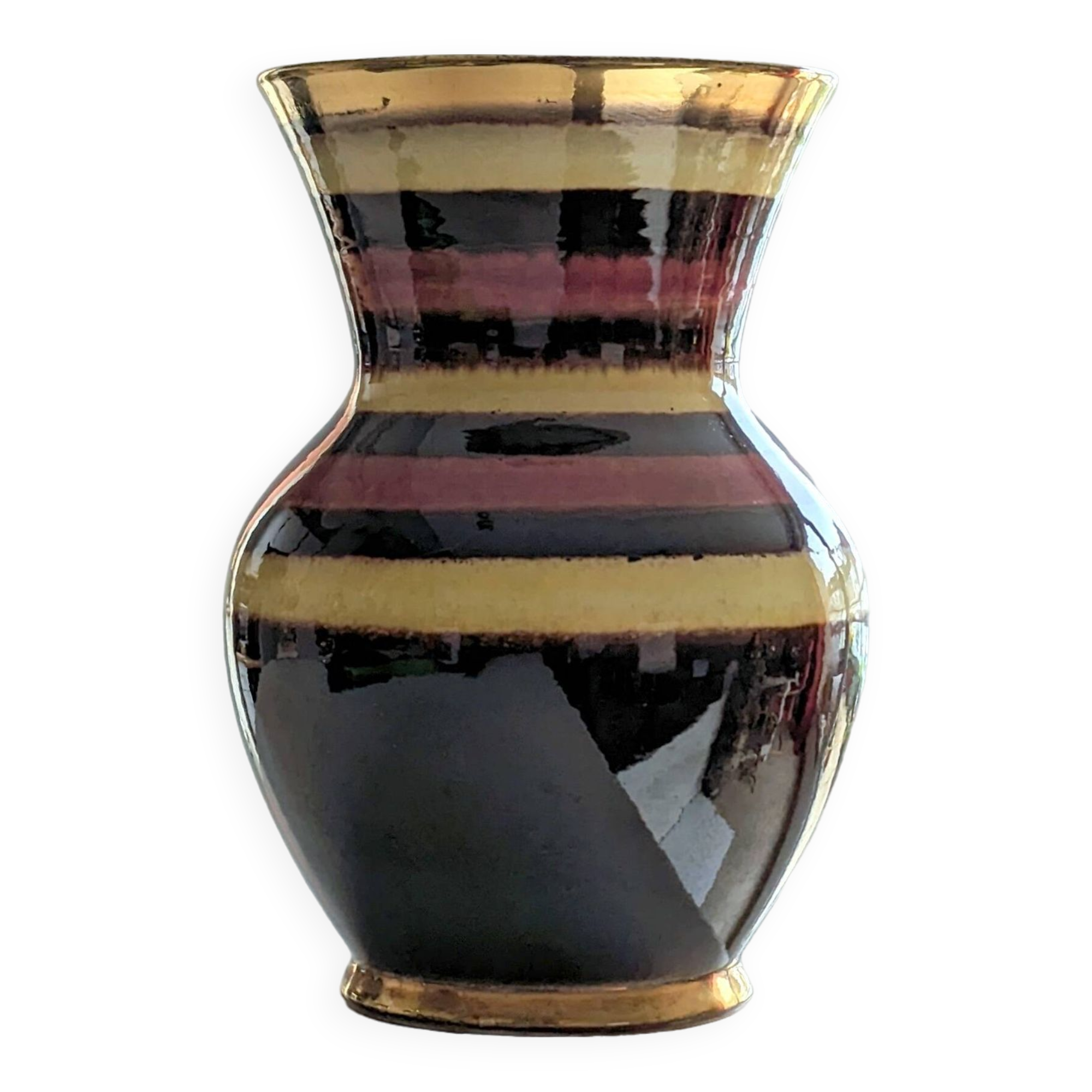 Multi-colored ceramic vase, Germany signed DB Hohr. (​Dümler & Breiden)​