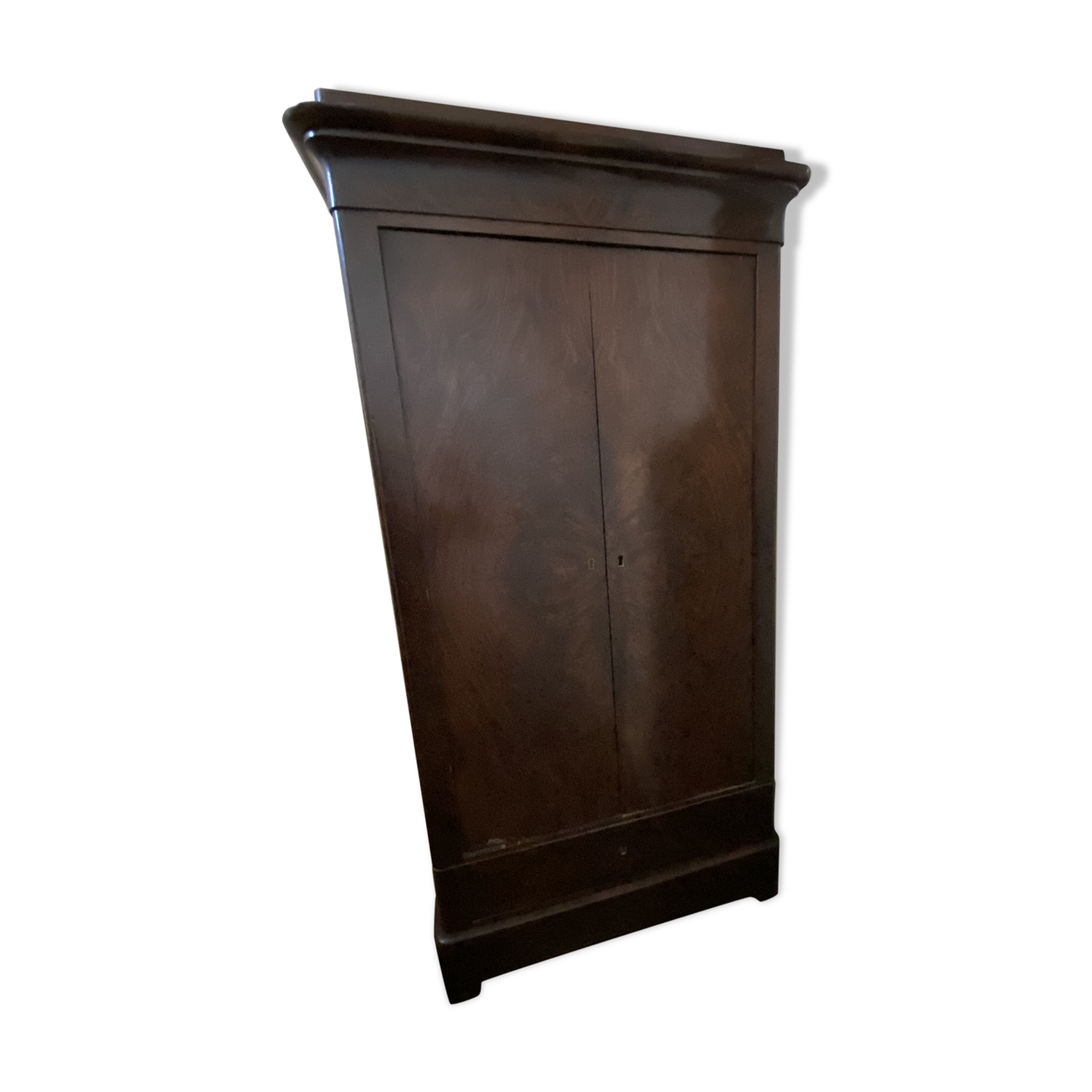 Vintage mahogany wardrobe with large low drawer