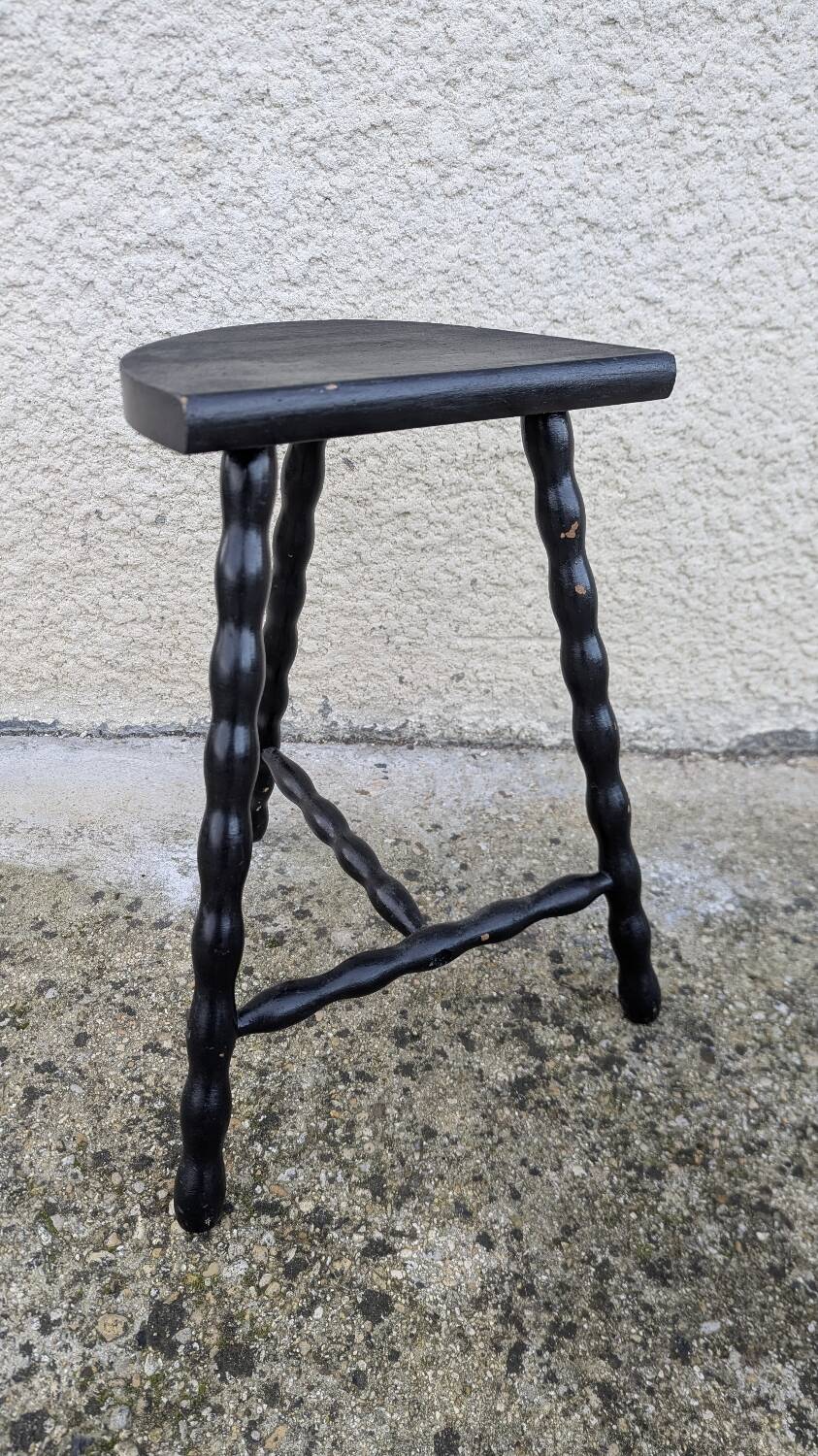Modernist Half Moon Ball Stool 60/70 Vintage Plant Stand