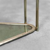 Console d’angle rangement métal verre 70s vintage