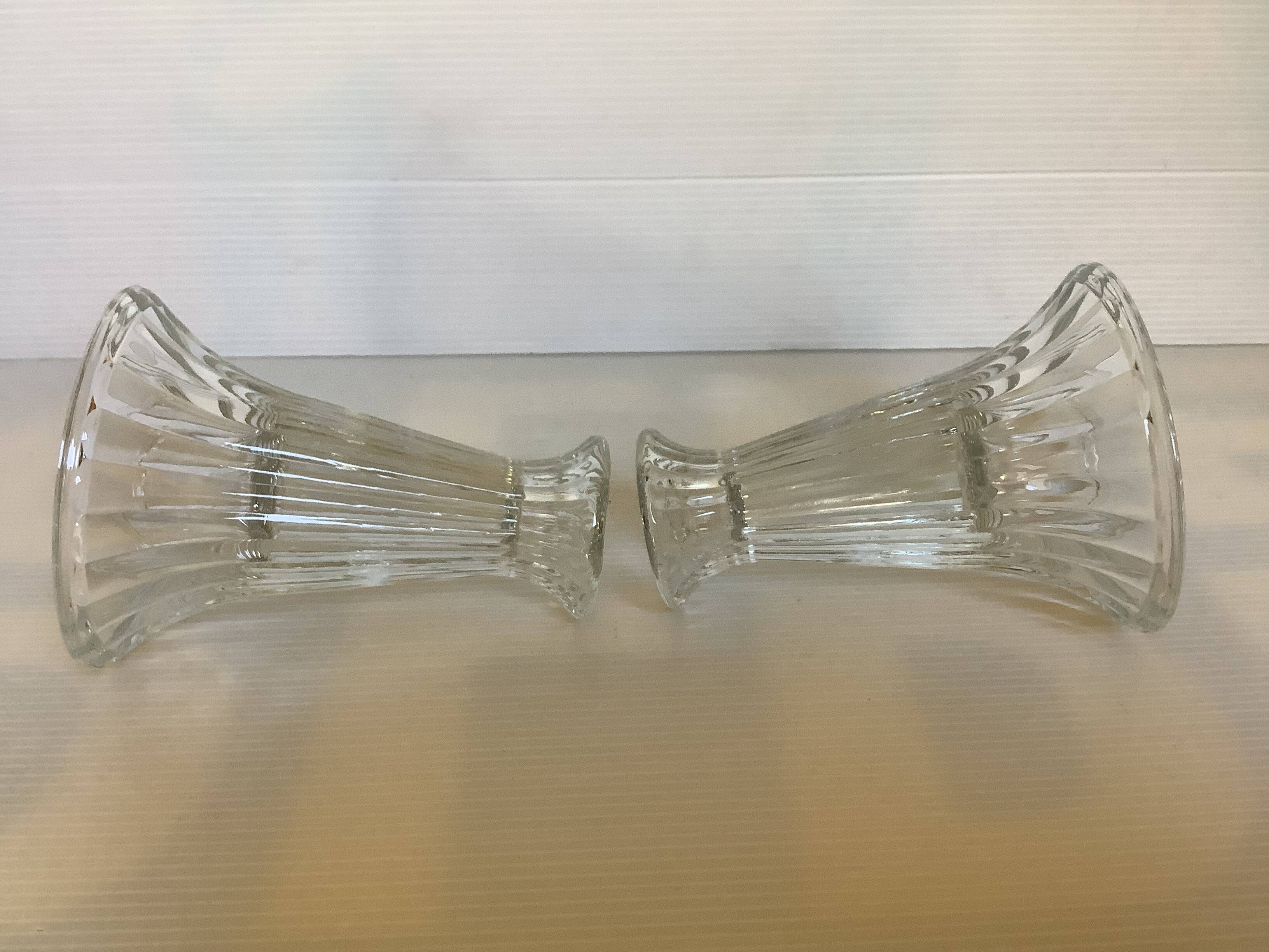 Pair of glass candlesticks