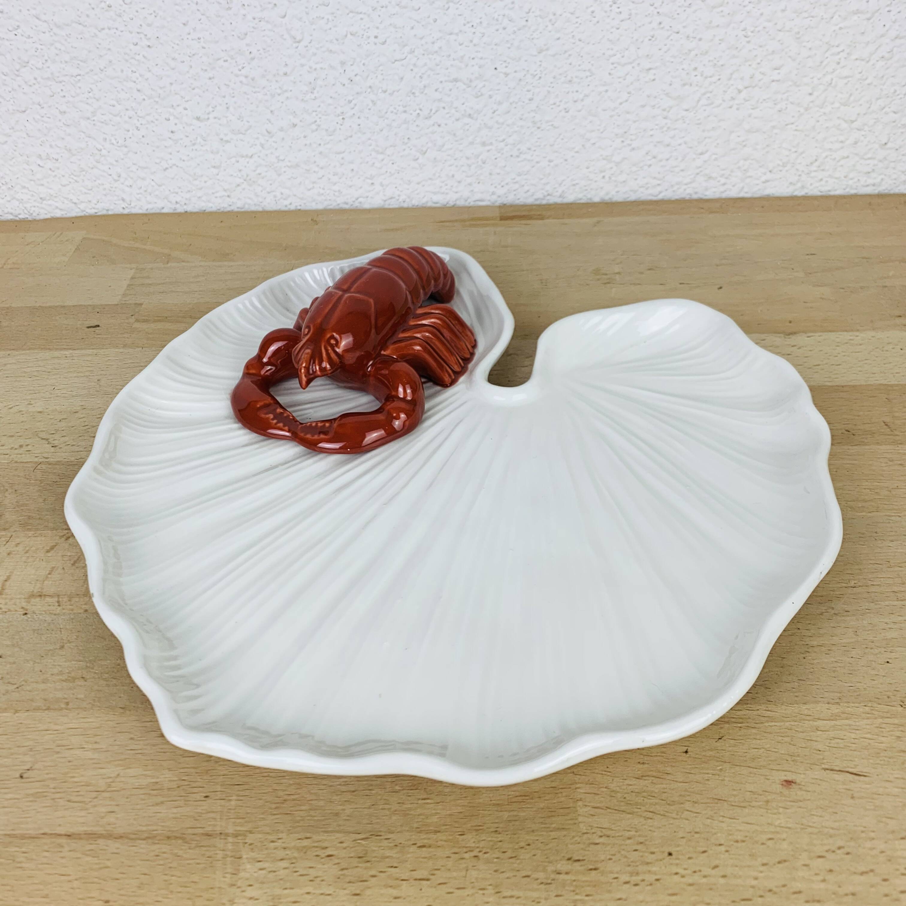 Italian ceramic crayfish dish Baretonni Nove