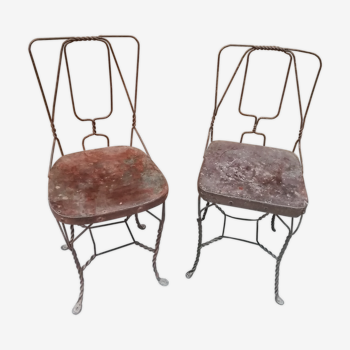 Pair of metal chairs