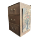 Small antique wooden drawer unit with floral painting, 1900.