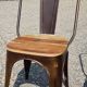 Set of 4 metal chairs with teak seat