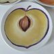 5 hand-painted dessert plates, decorated with stylised fruits.