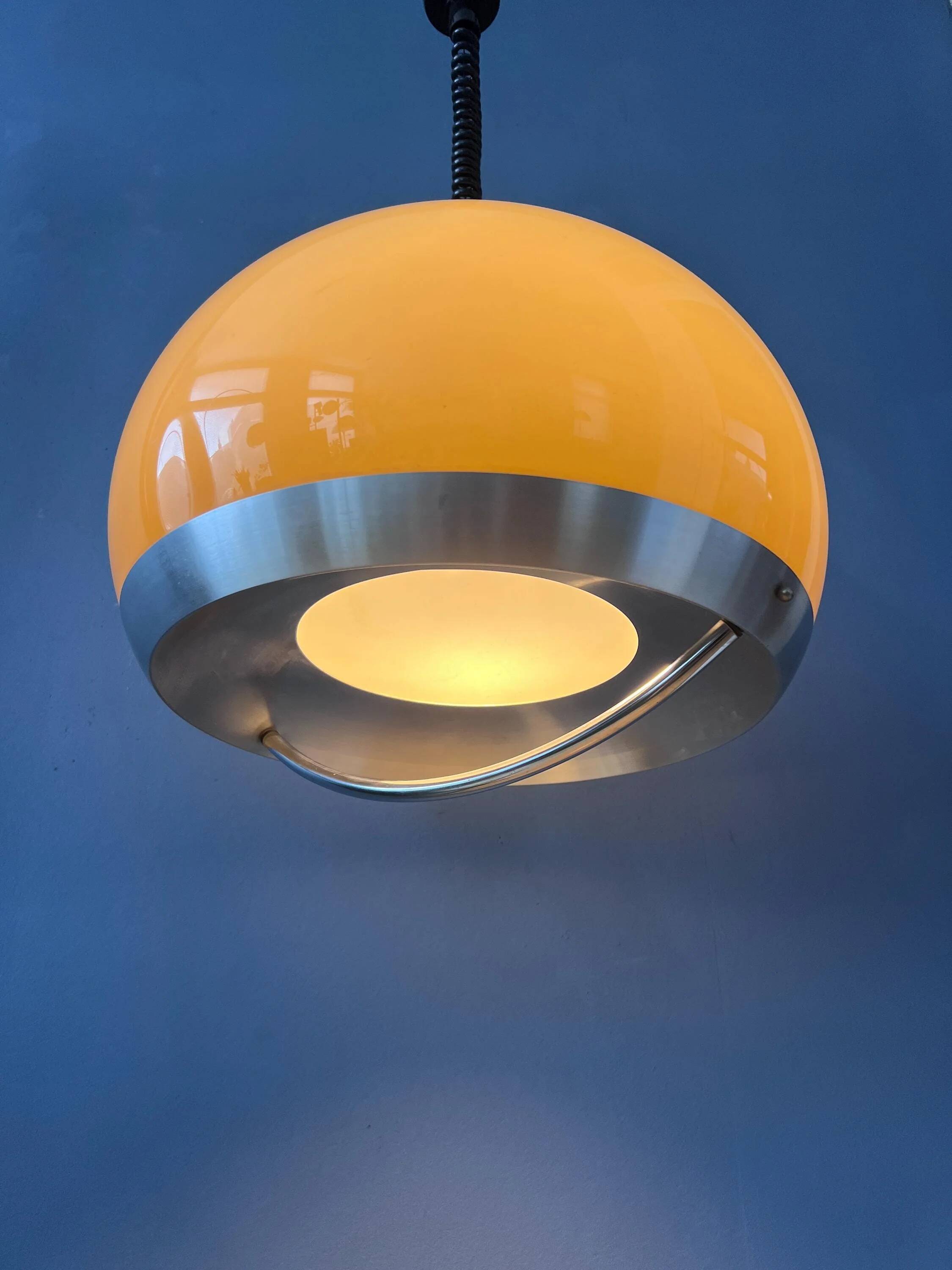 Vintage Space Age Dijkstra mushroom suspension, mid-century modern ceiling light.