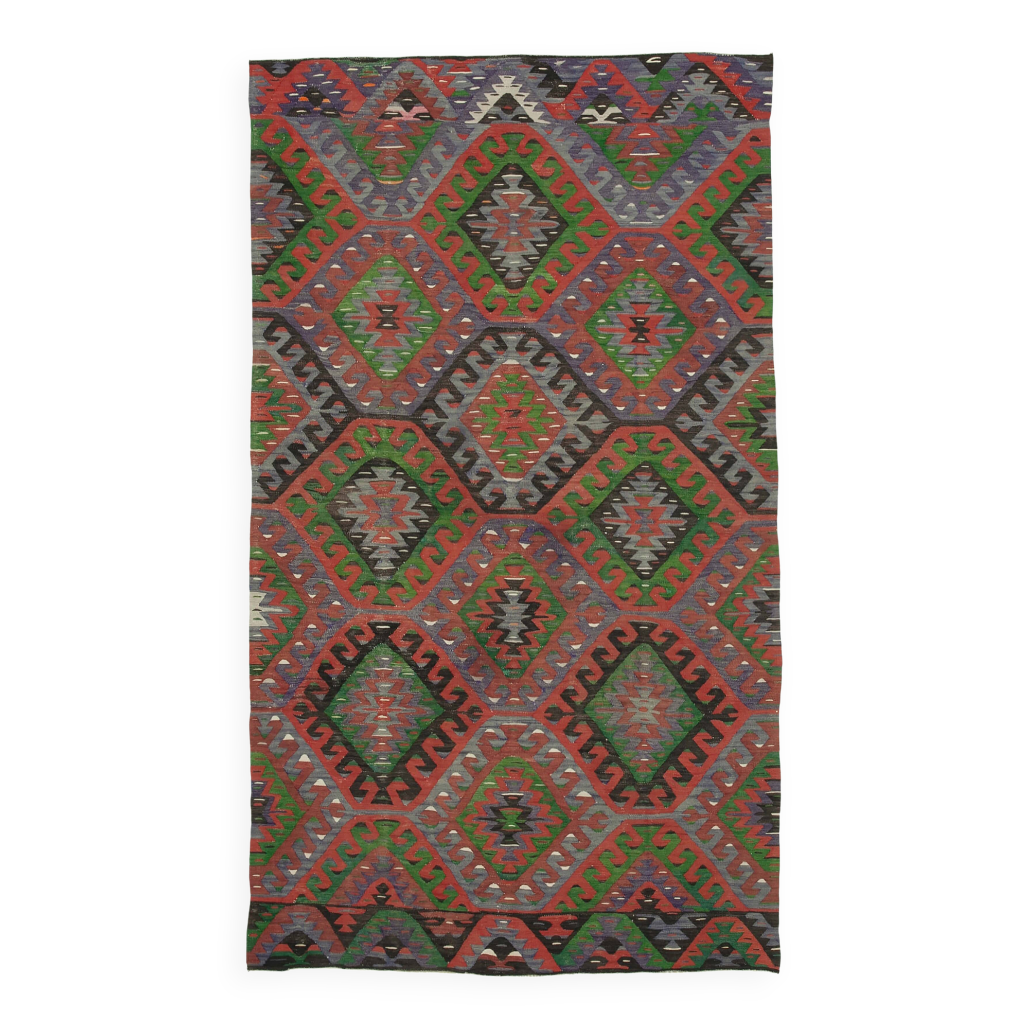 Turkish Handmade Vintage Anatolian Kilim 164 cm x 290 cm
