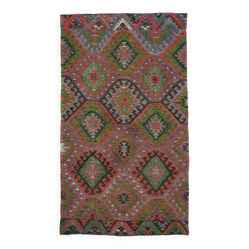 Turkish Handmade Vintage Anatolian Kilim 164 cm x 290 cm