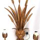 Beautiful pair of wall lights, gold metal, wheat ears, vintage, 48 cm, excellent condition.