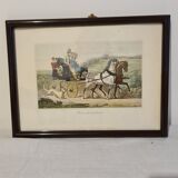 Old painting carriage frame and glass