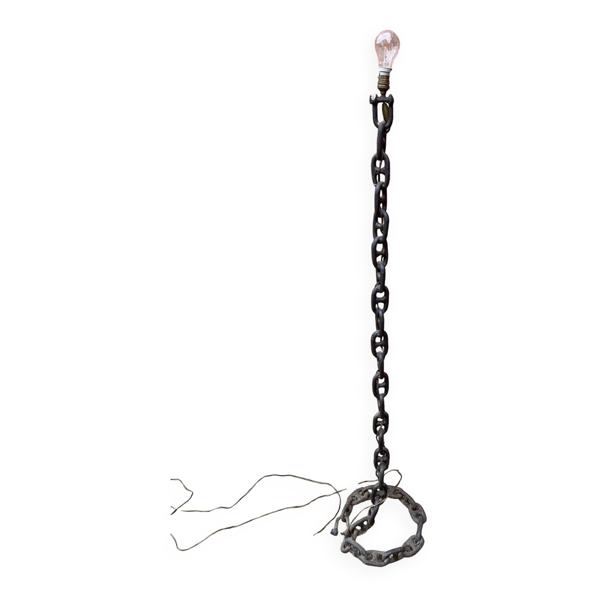 Brutalist chain floor lamp