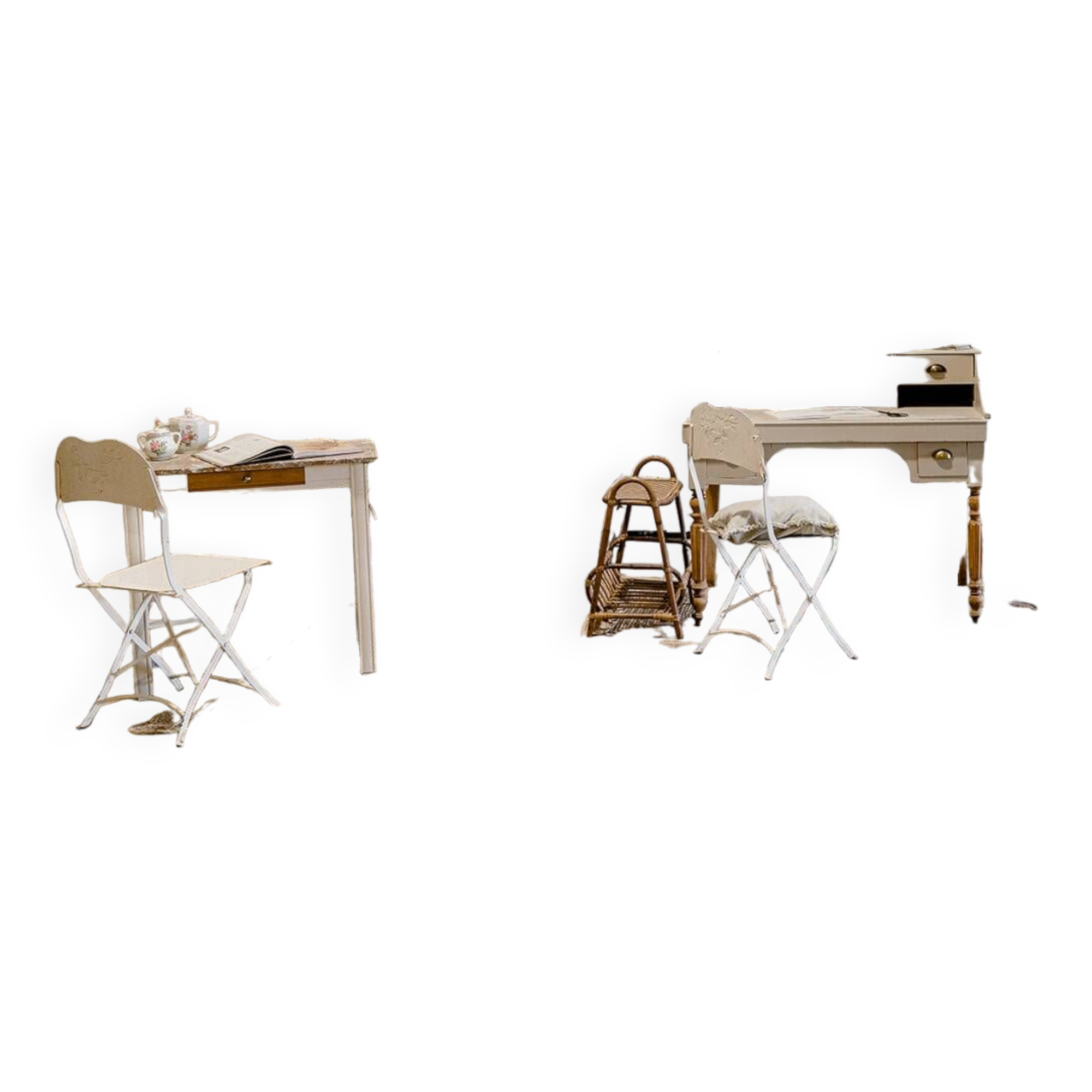 Wood & marble console