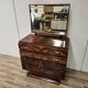 1940s Art Decò sideboard in walnut burl with mirror