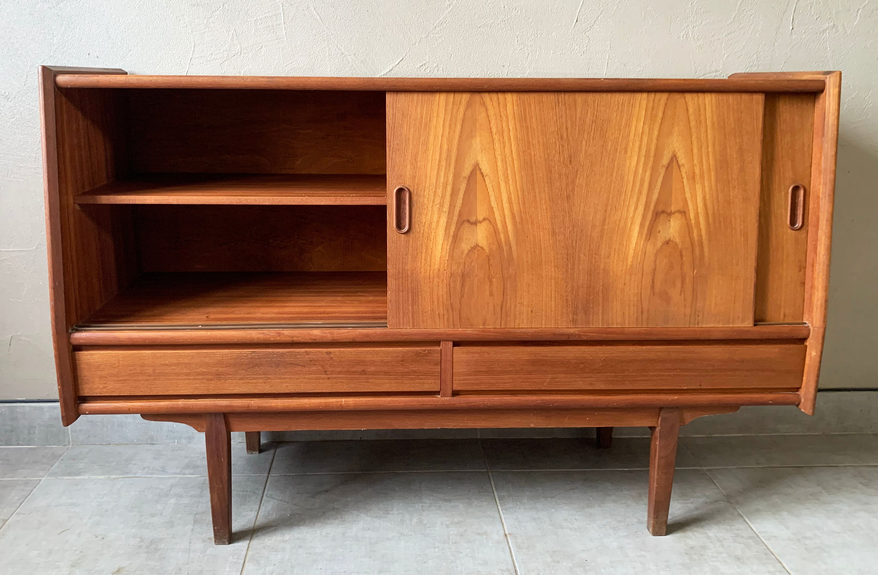Danish vintage teak enfilade, 60s