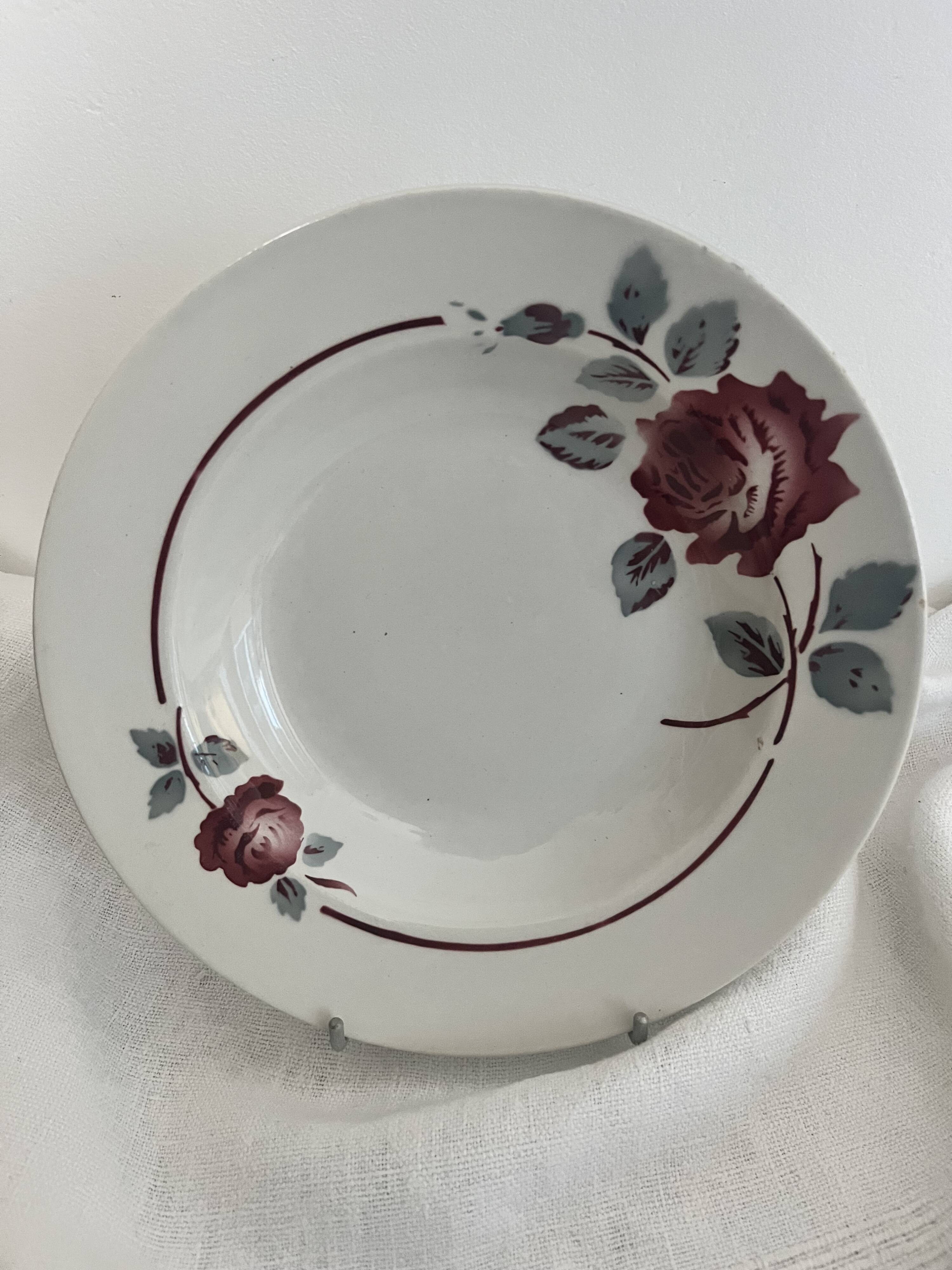 6 soup plates, "Monique" pattern, Badonviller