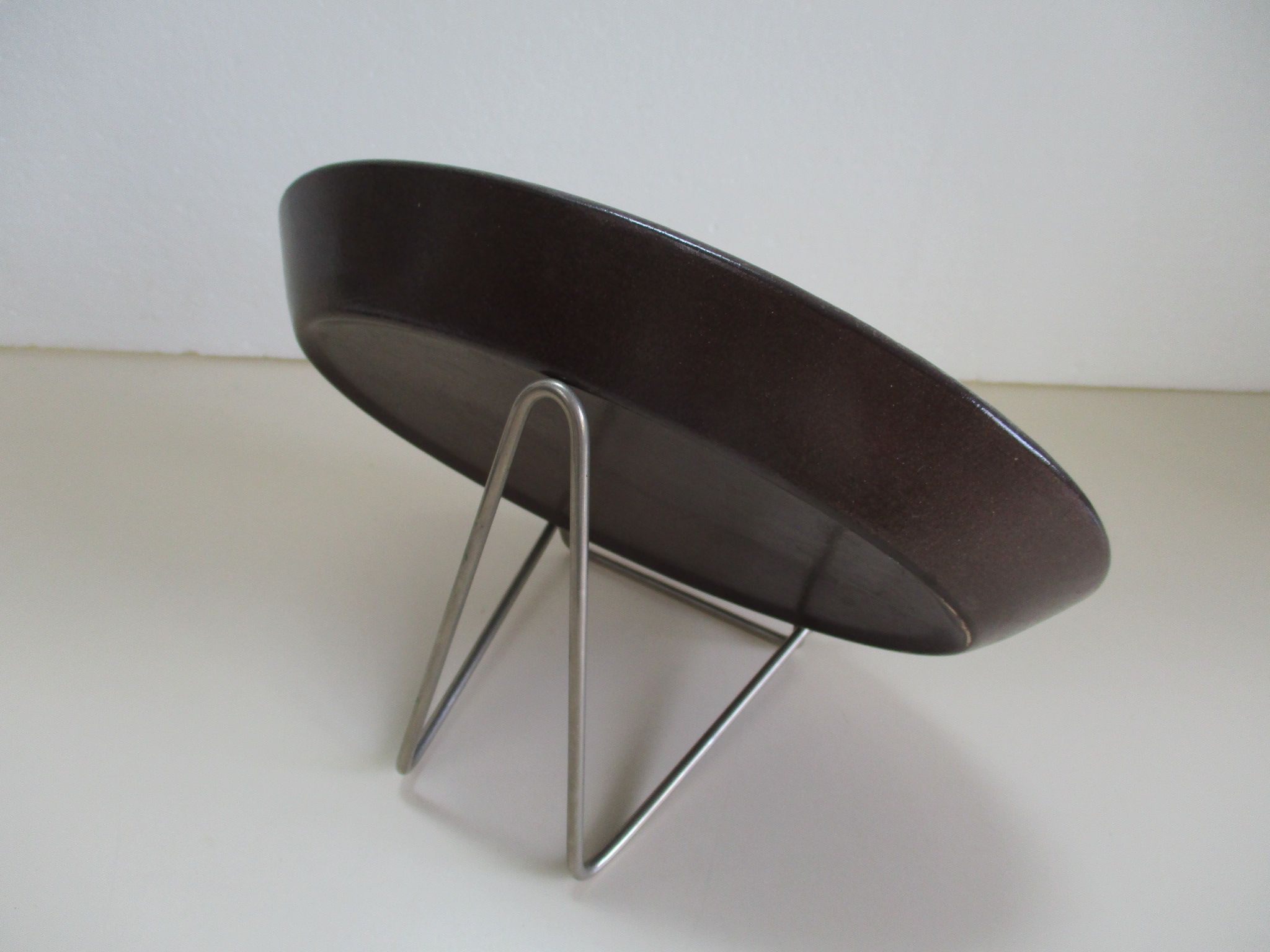 Plat de service ovale en grès de niderviller.modèle maille vintage