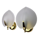 Paire d'appliques "feuille" en verre opaque, murano, Italie 1980