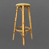 Vintage bamboo and rattan bar stool