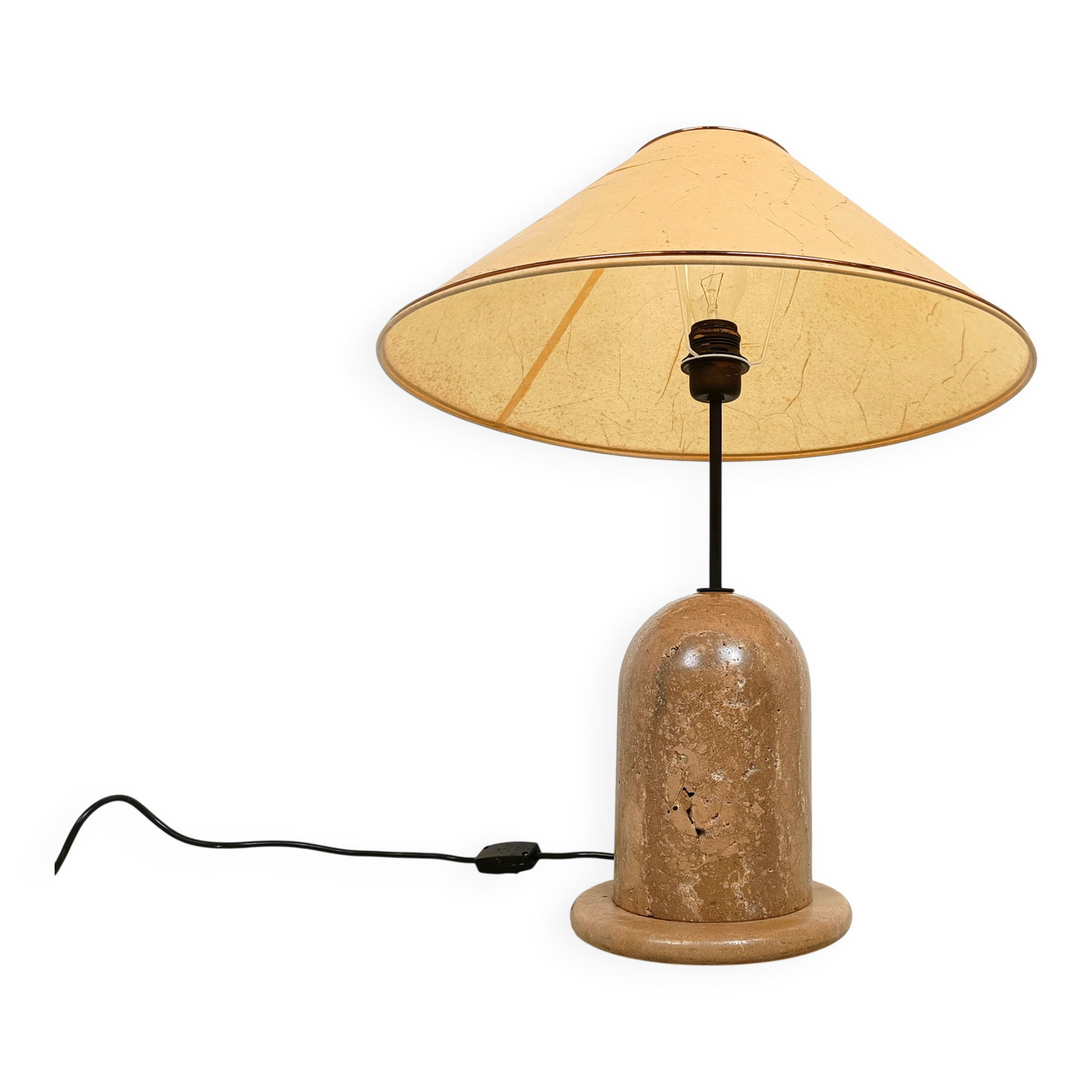 Vintage travertine table lamp, 1970s