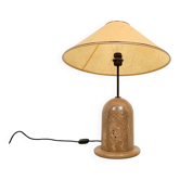 Lampe de table en travertin vintage, années 1970