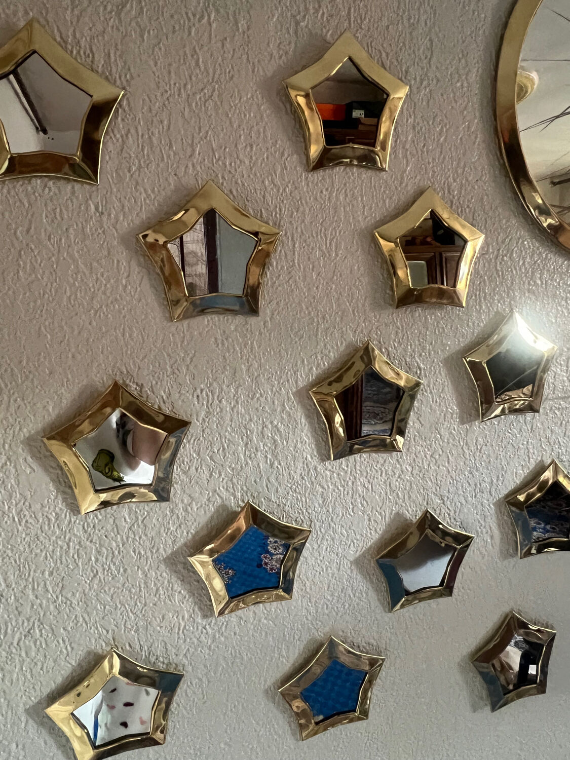 Ensemble de miroirs en laiton – décoration murale artisanale