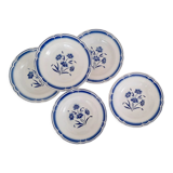 Hollow earthenware plates fb Badonviller décor vintage blueberries