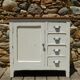 Antique sideboard / charming solid pine workshop furniture with a patina.