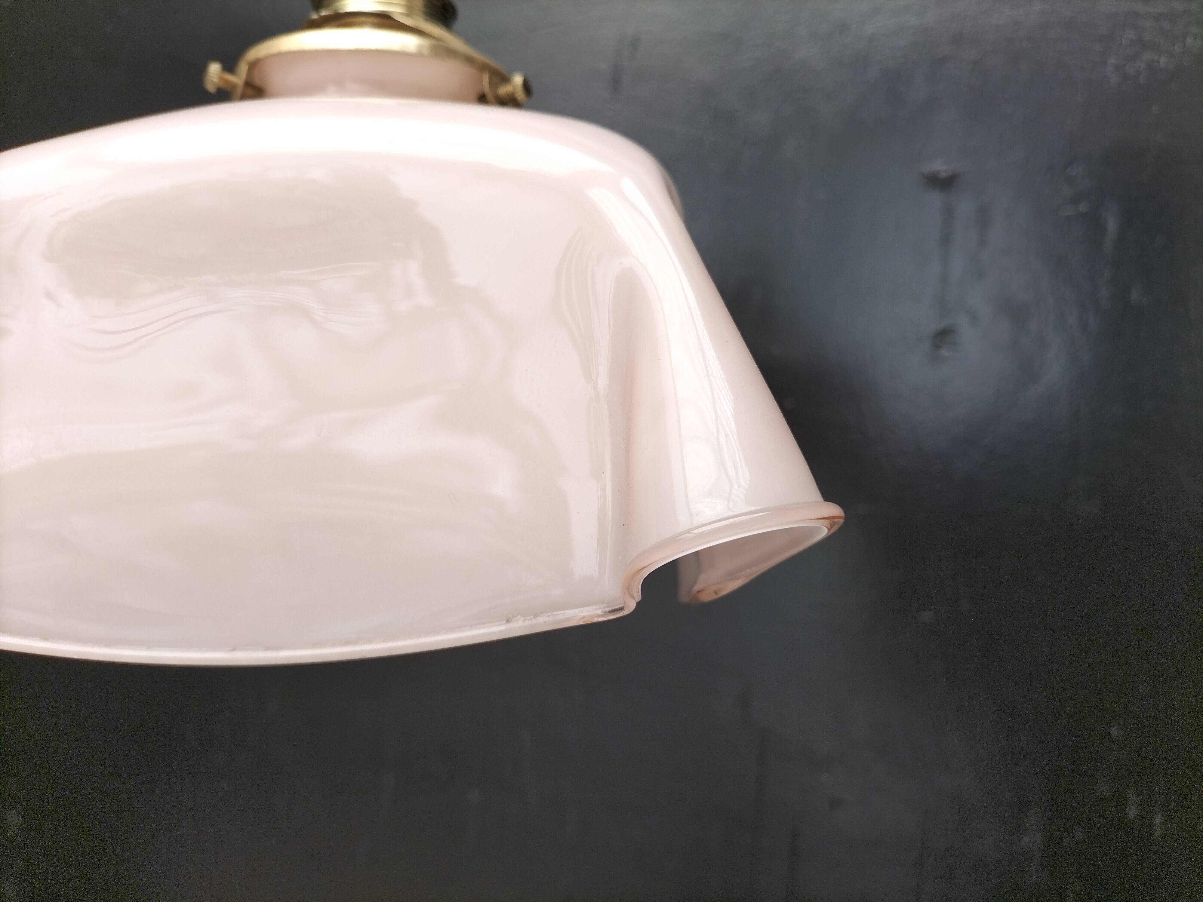 Pink opaline pendant light