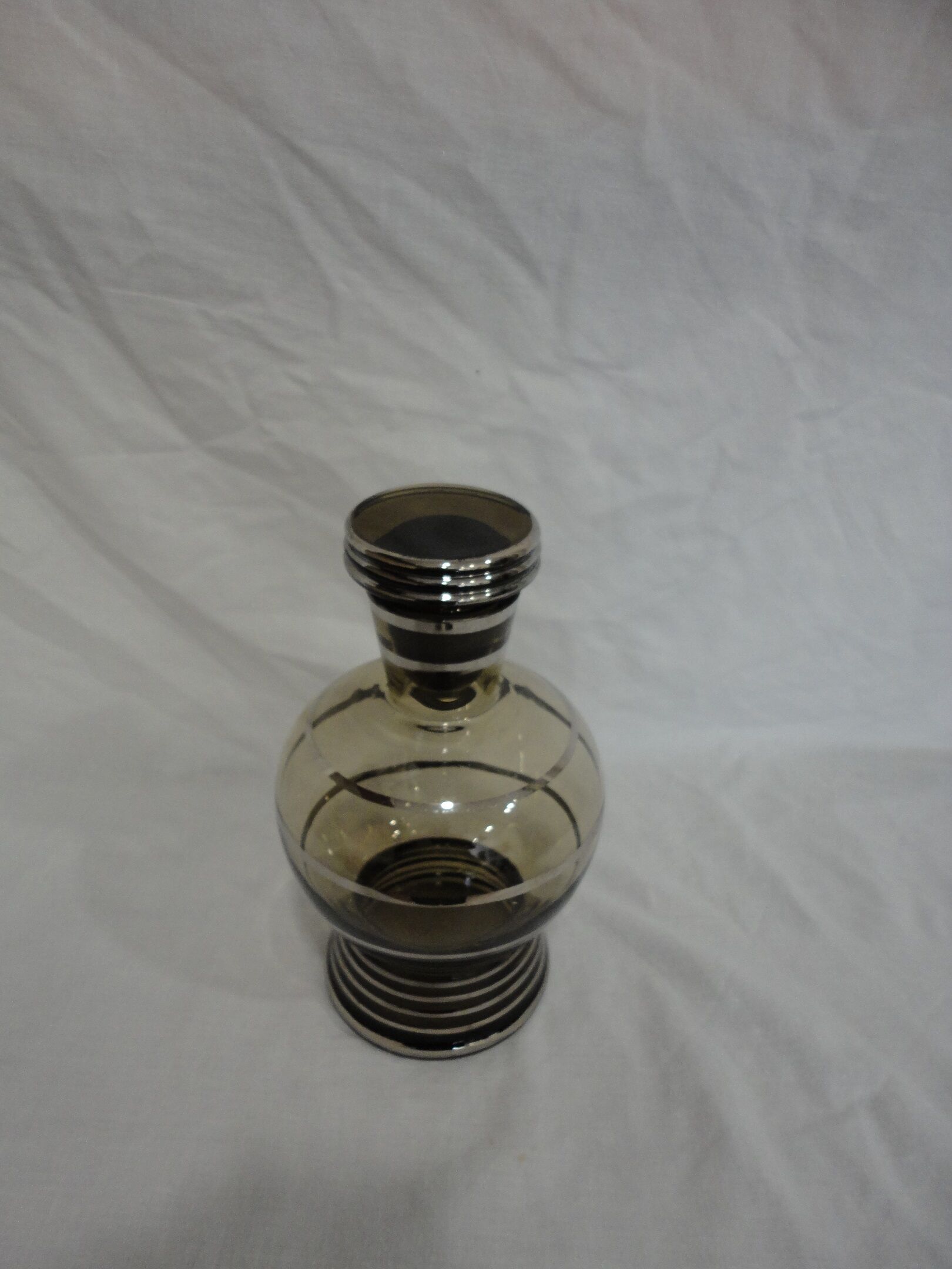 Vintage silver and smoked glass carafe