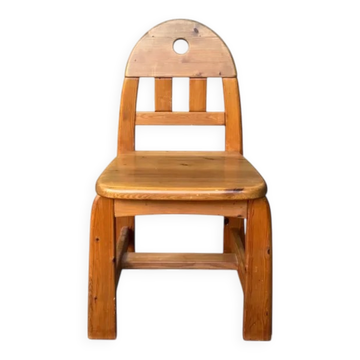 Vintage dining chairs brutality in solid pine 1/5 by wasa möbler