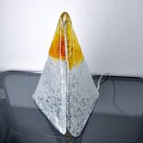 “Pyramid” lamp by Mazzega, orange frosted Murano glass, Italy, 1970