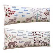 Set of 2 embroidered decorative cushion covers 47x135 cm