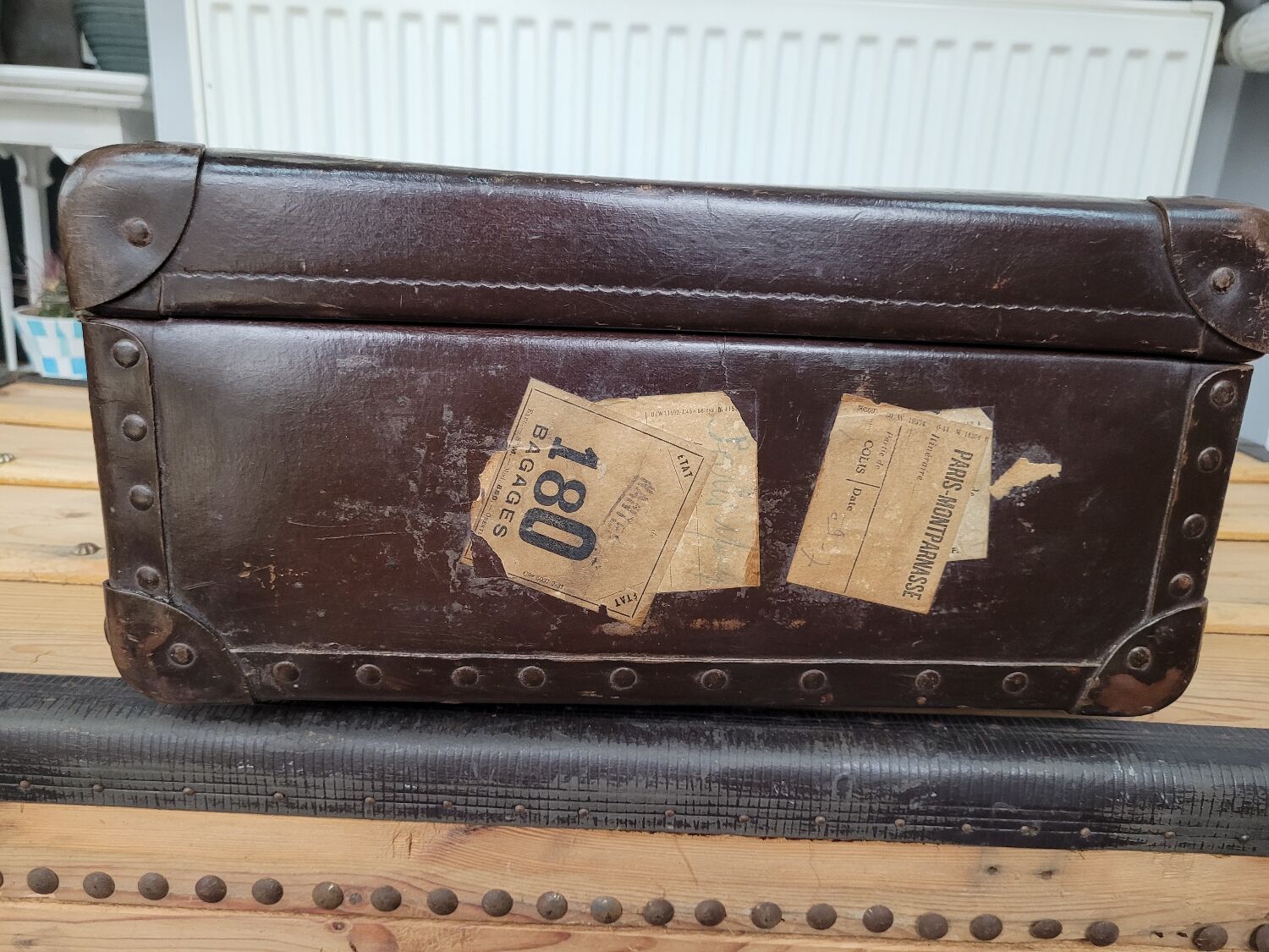 Antique cardboard suitcase