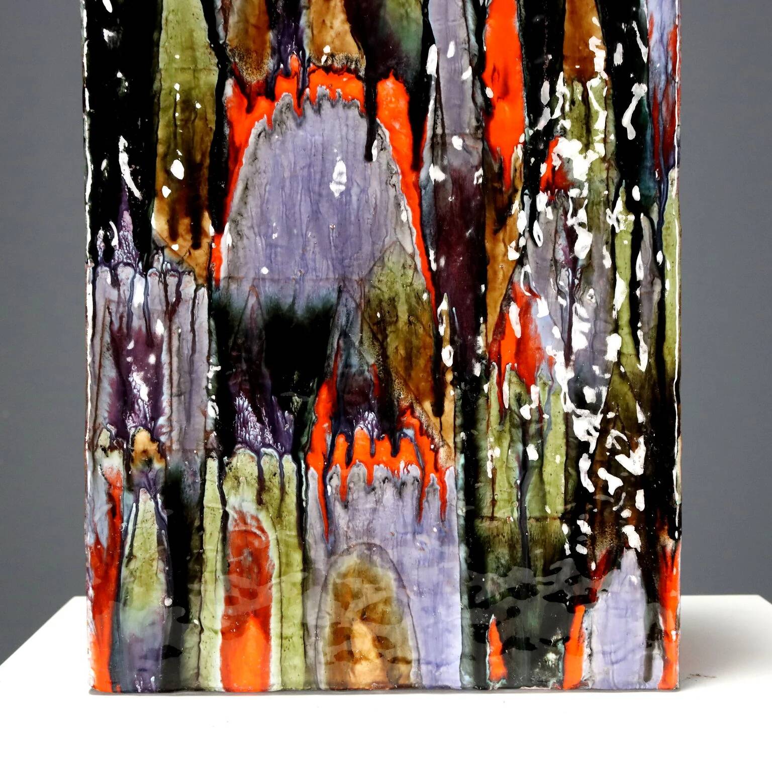 Vintage ceramic vase decorated by Elio Schiavon, Italy, 1960s.