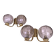 Mid century pair of brass and glass double wall lights, 1970s