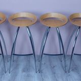 Set of 4 Magis Lyra Bar Stools 1990's.