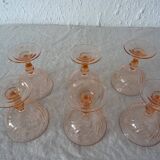 6 glasses dessert or champagne rosaline luminarc 480323 pink glass