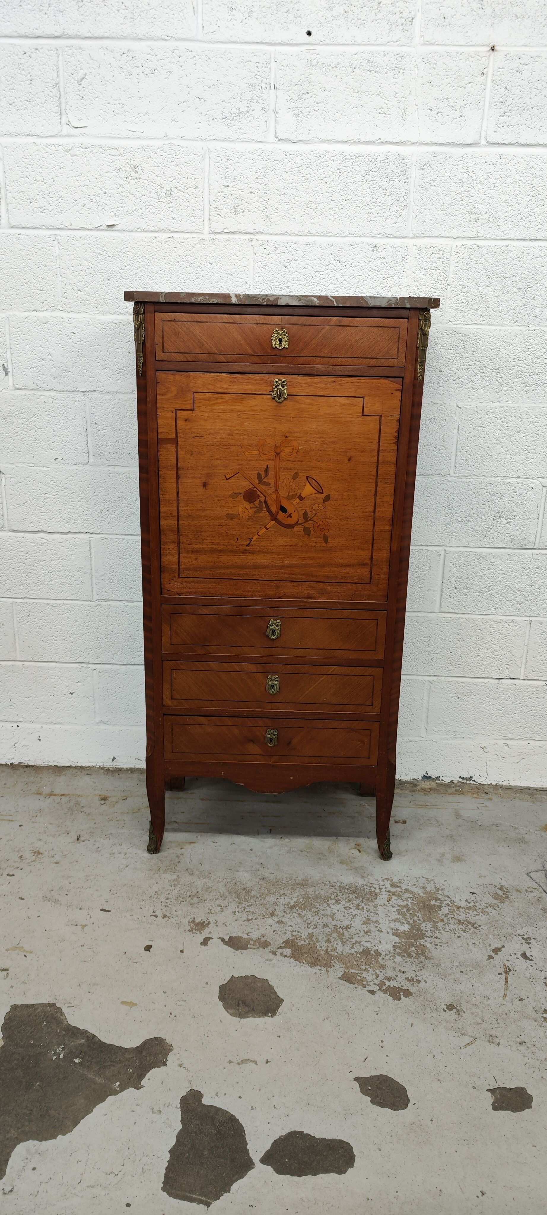 Former secretary marquetry and gilded bronze fittings