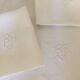 8 damask napkins, monogram, old linen
