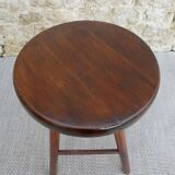 High stool in solid wood 60s