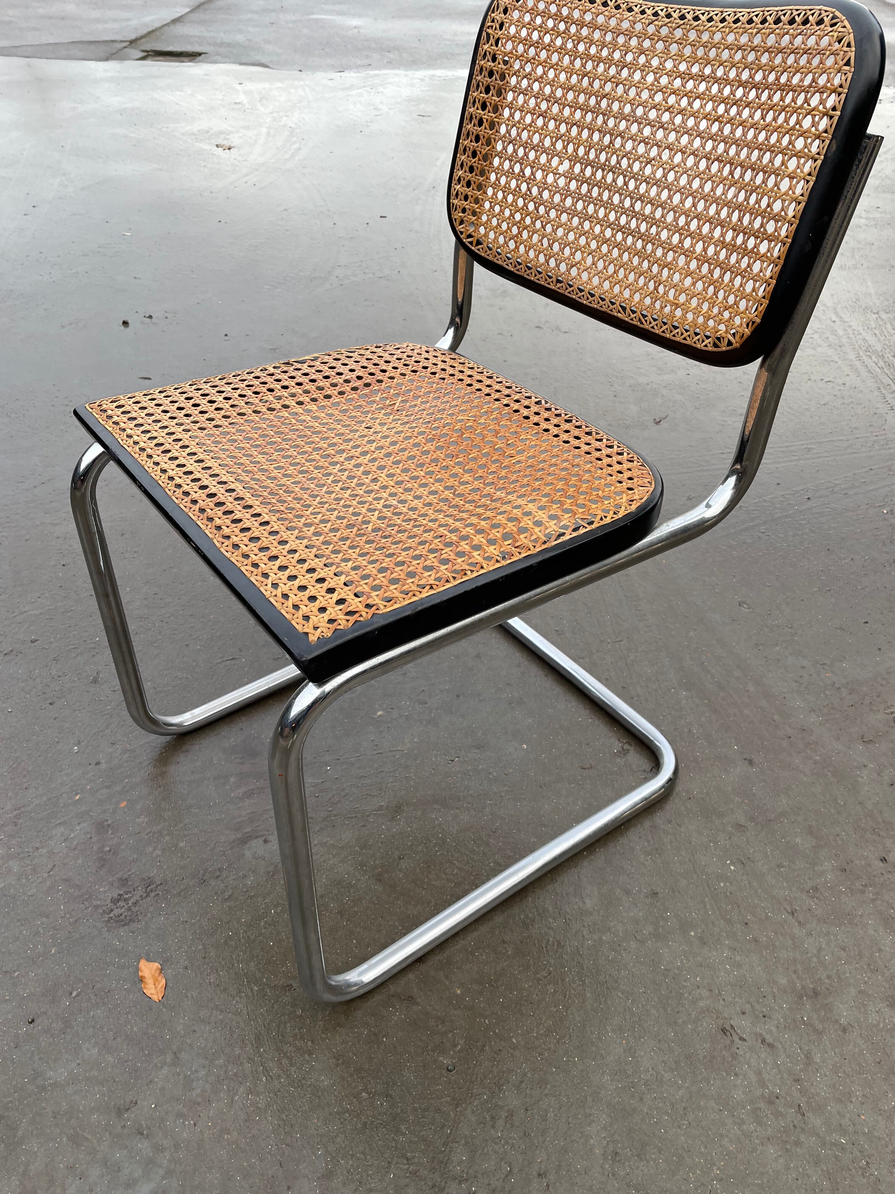 Cesca design chair b32 model in black and chrome
