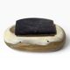 Antique snuffbox in blonde and black horn — 19th century — hinge