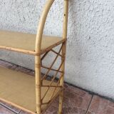 Vintage rattan wall shelf