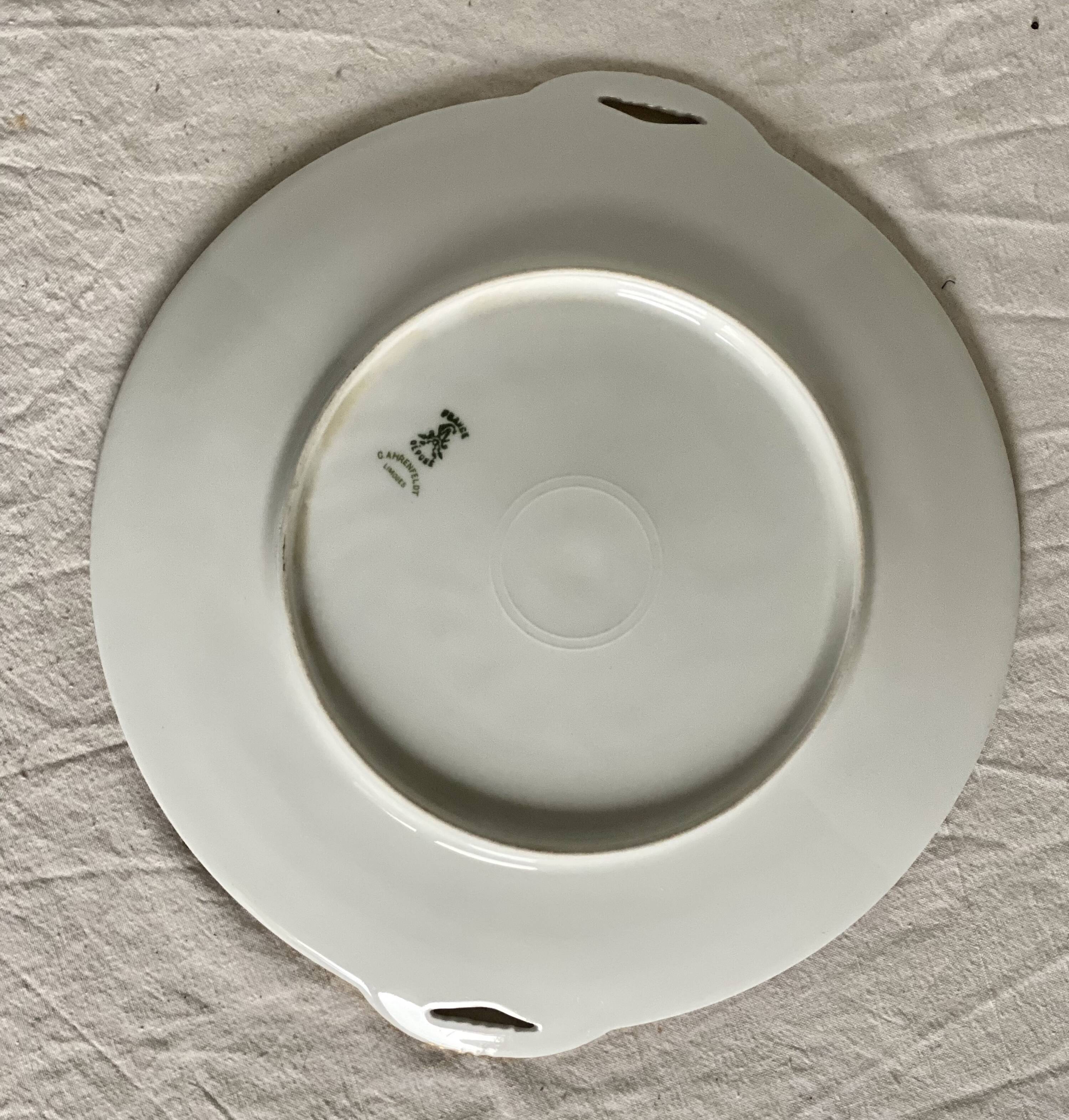 Limoges porcelain pie dish by Charles AHRENFELDT Art Deco