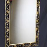 Gold wrought iron art deco mirror, 1940 - 68x50cm
