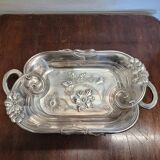 Hollow plate in silver metal